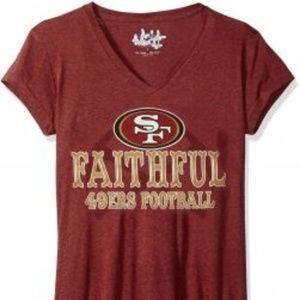 Touch by Alyssa Milano NFL Womens Alumni Tri-Blend Short Sleeve V-Neck Top